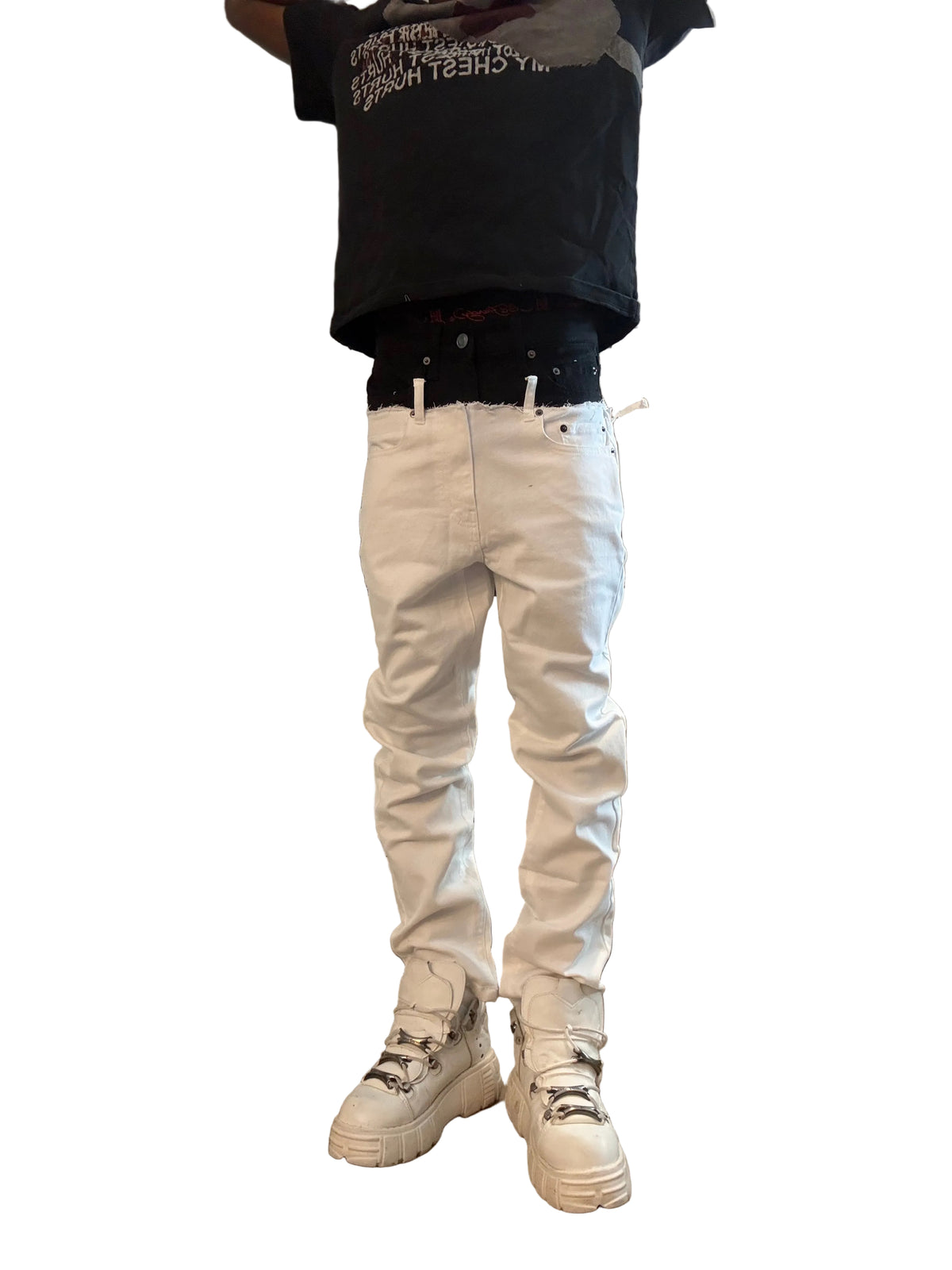 Cut up double waisted skinny’s