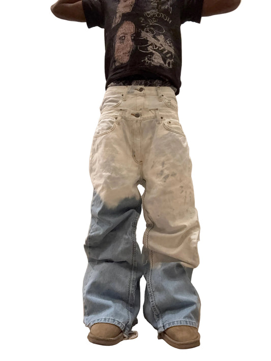 Bleach Double Waisted Denim