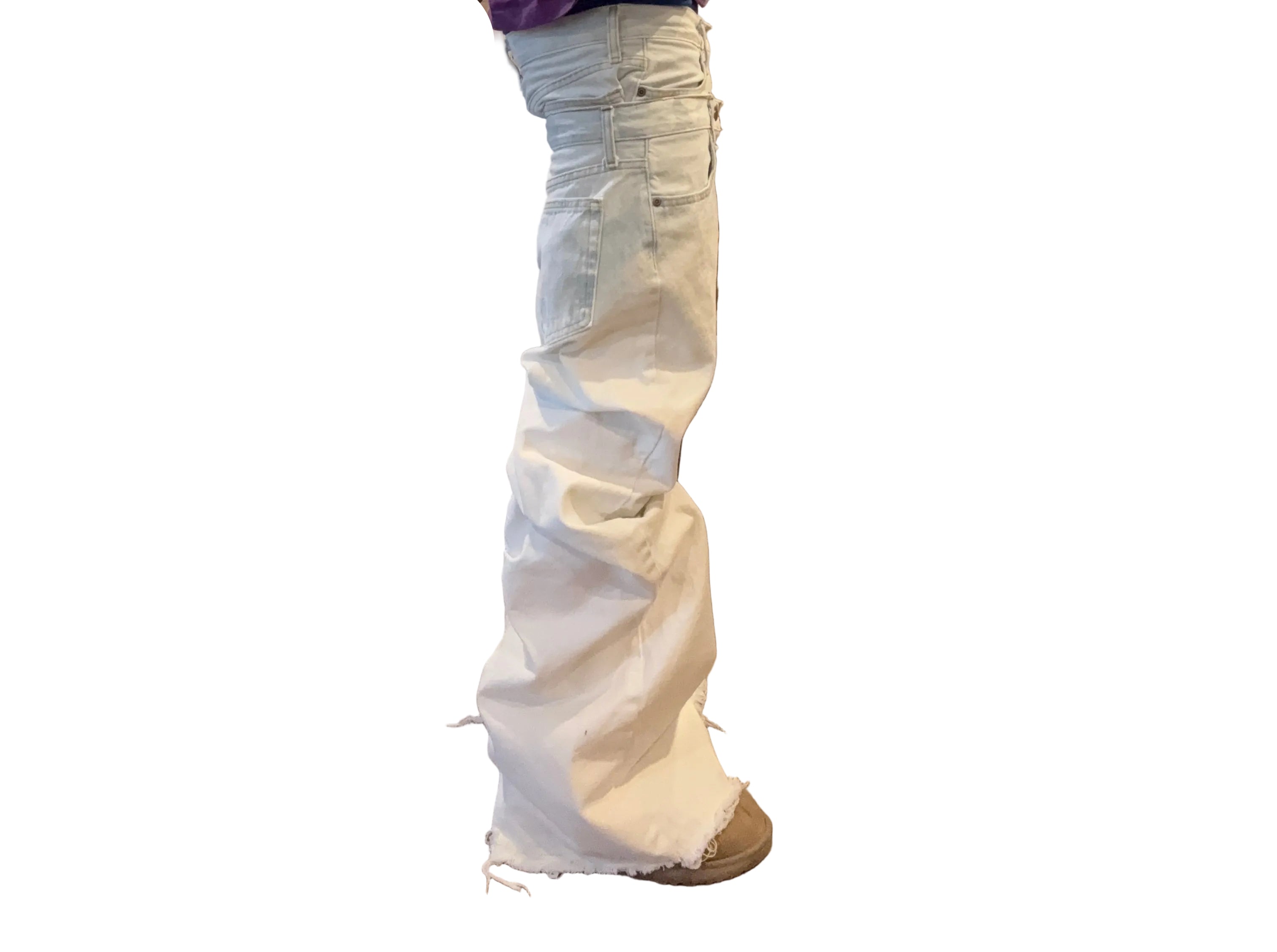 Double waisted bleach flares