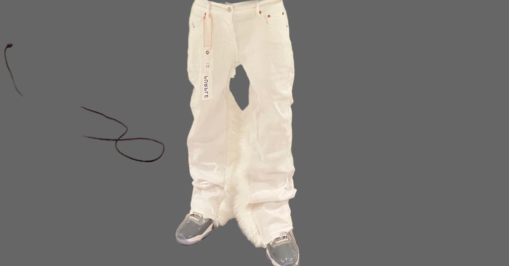 flared fur purple jeans