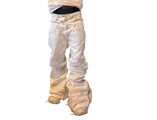 Double waisted Bleach Denim