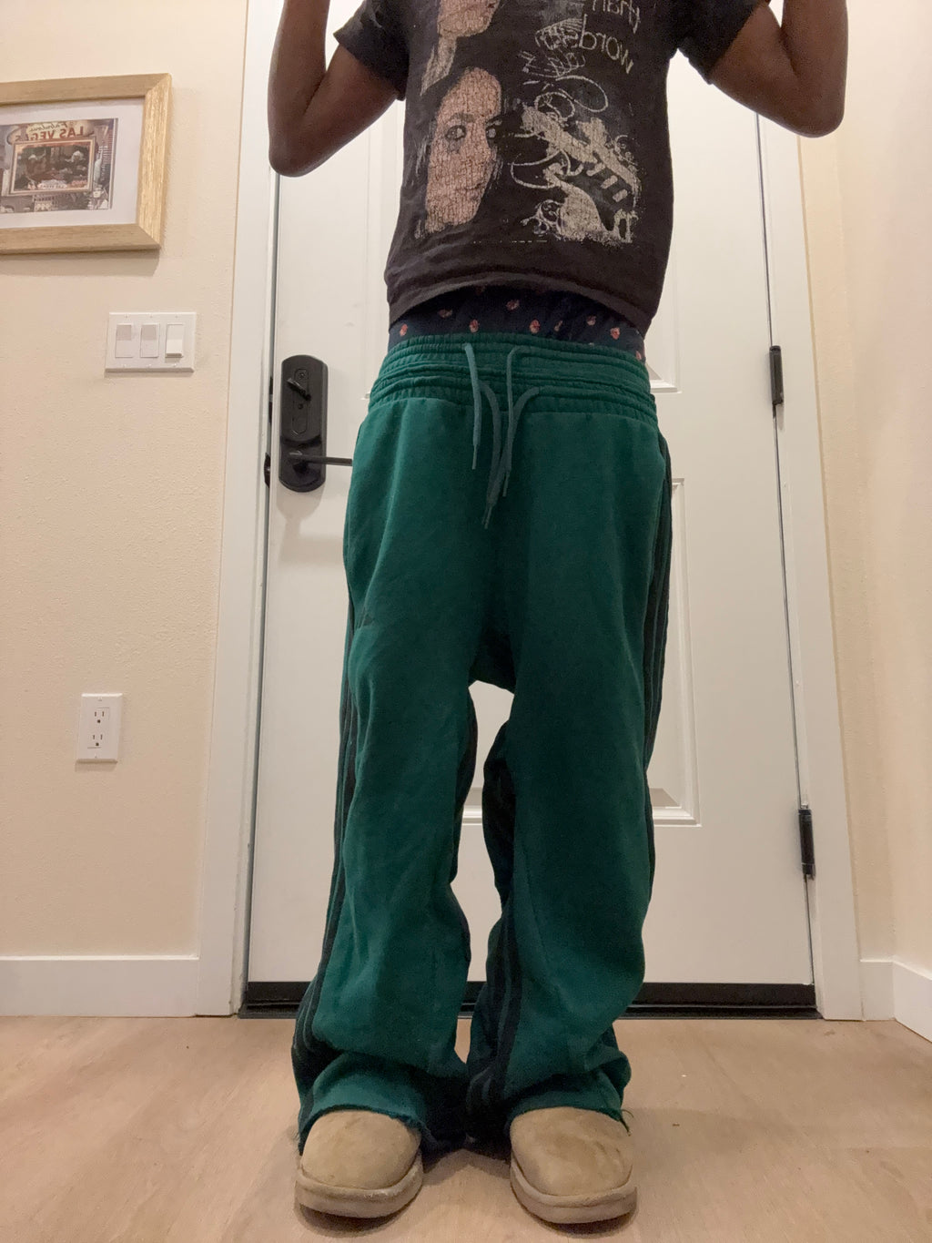 Double waisted flare adidas sweats