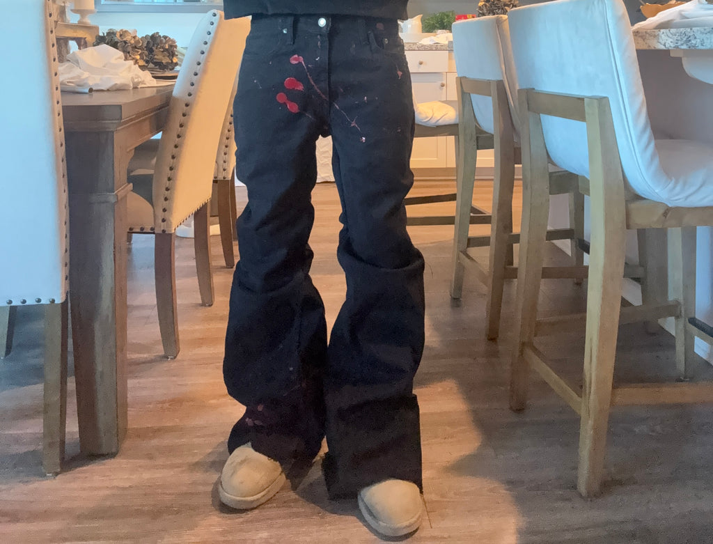 red mark black flares