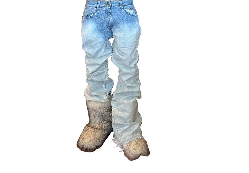 Flared Bleach Denim