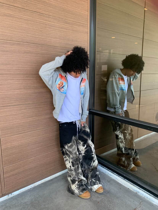 Bleach Flared Denim