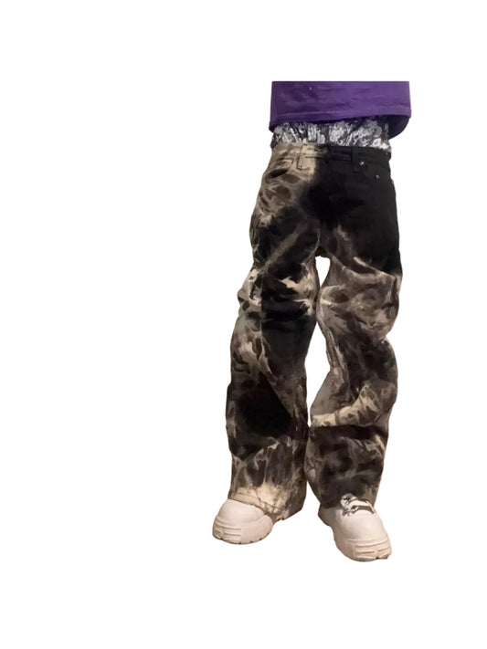 Bleach Flared Denim