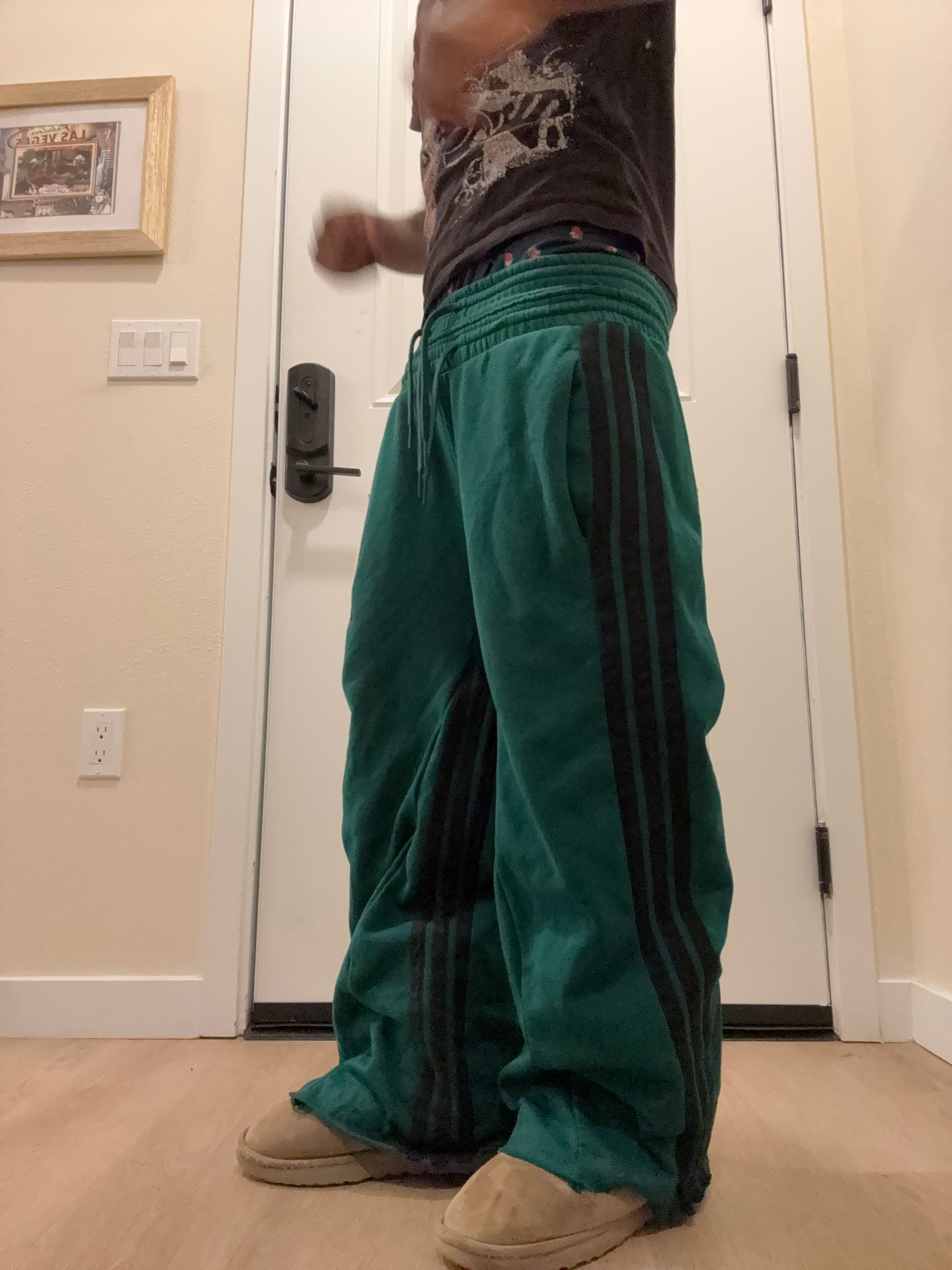 Double waisted flare adidas sweats