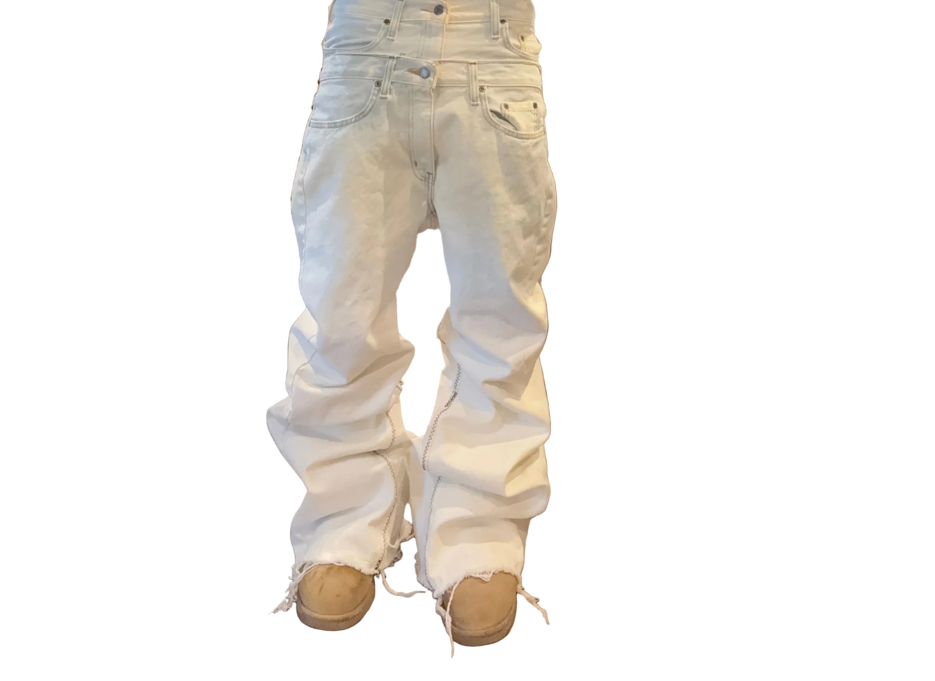 Double waisted bleach flares