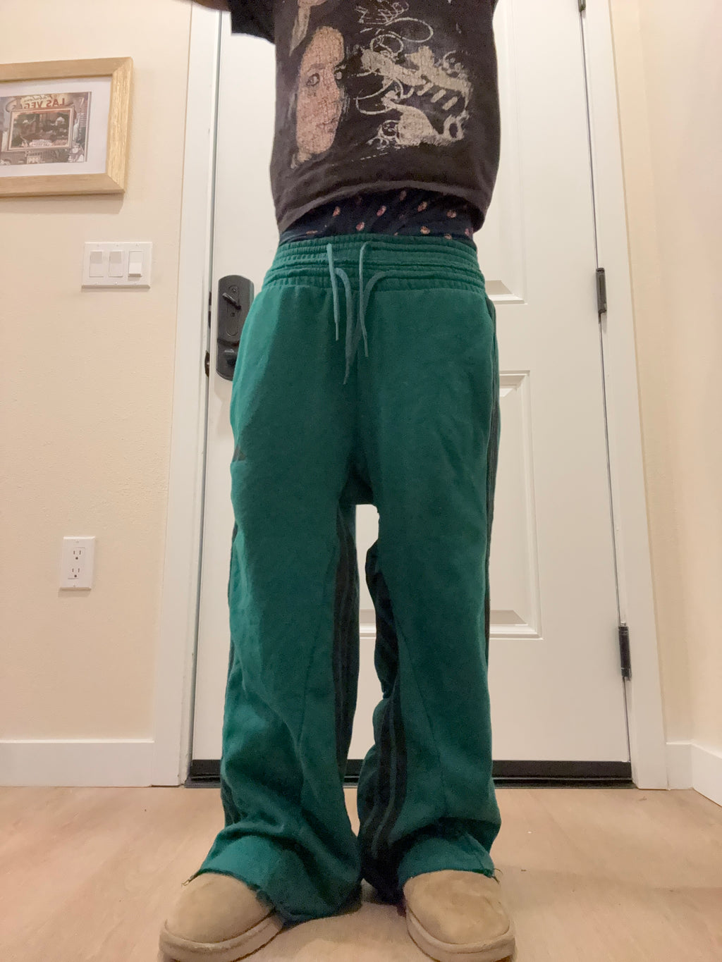 Double waisted flare adidas sweats