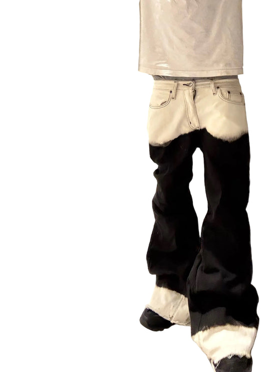 Bleach Flared Denim