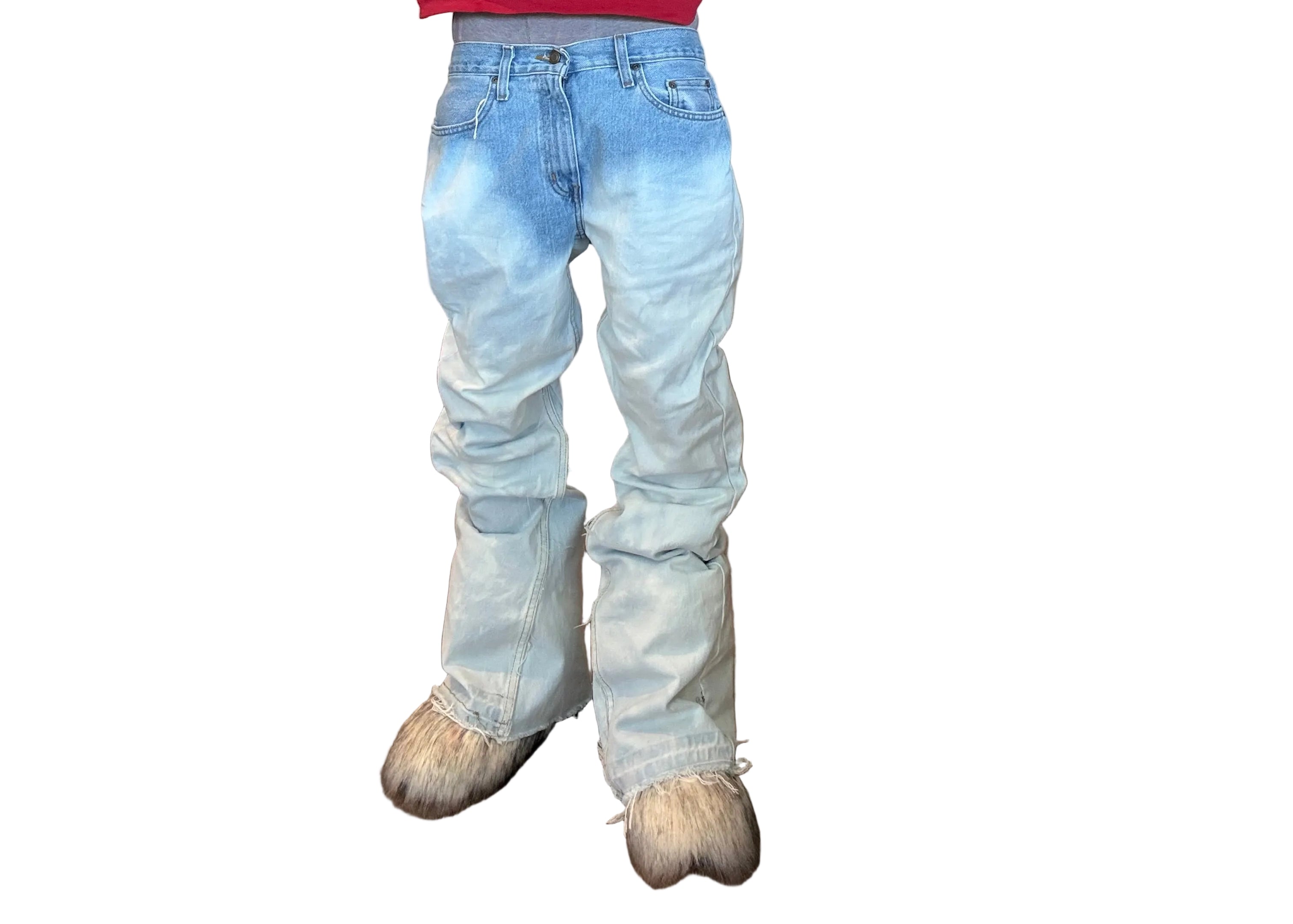 Flared Bleach Denim