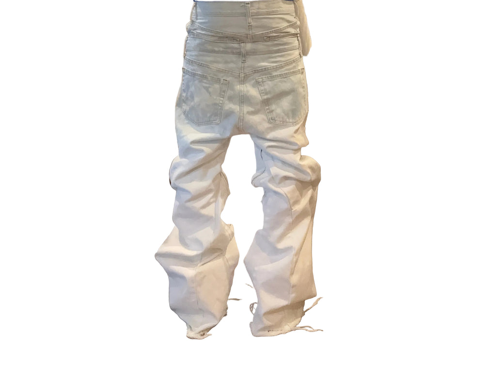 Double waisted bleach flares