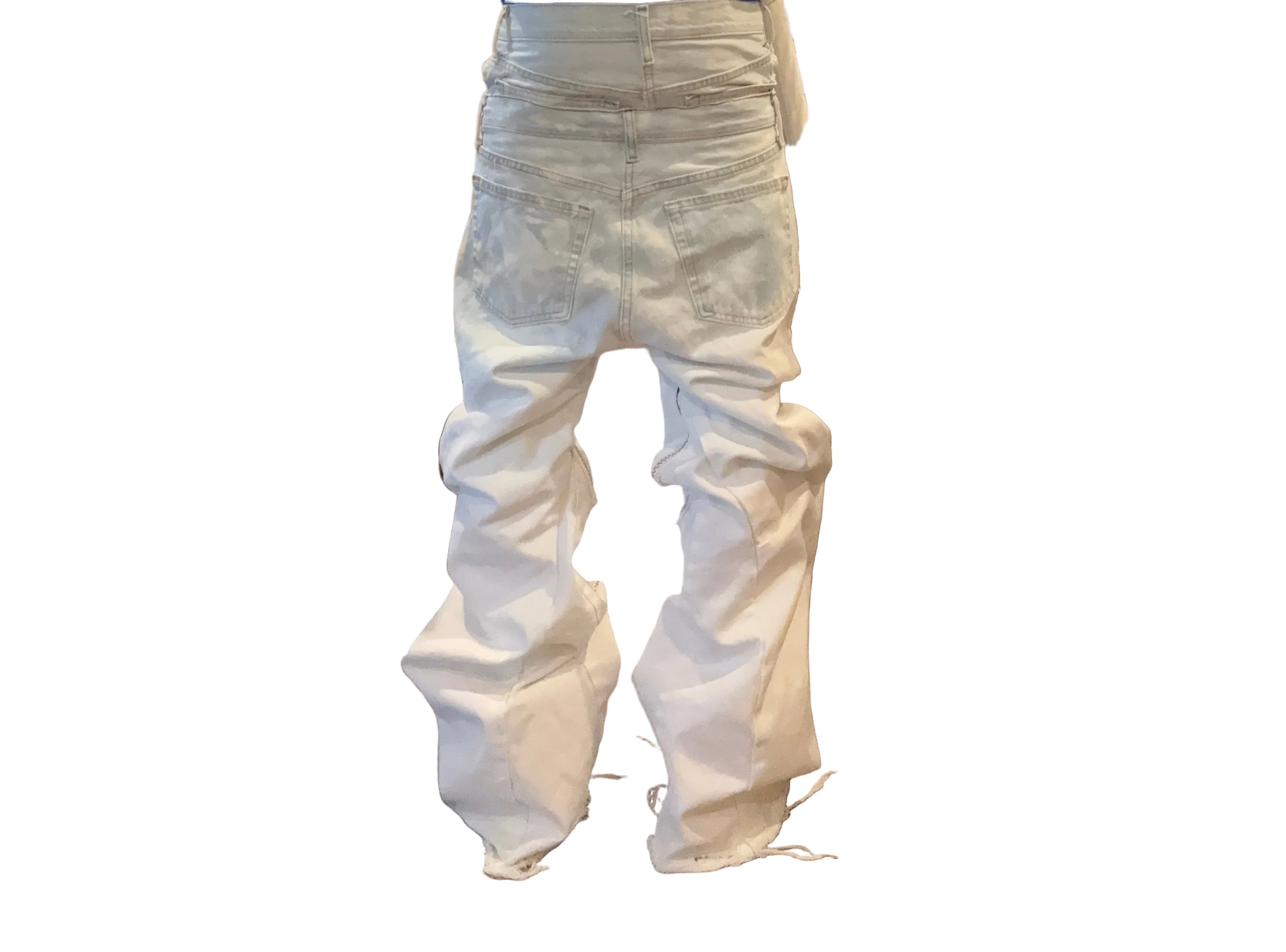 Double waisted bleach flares
