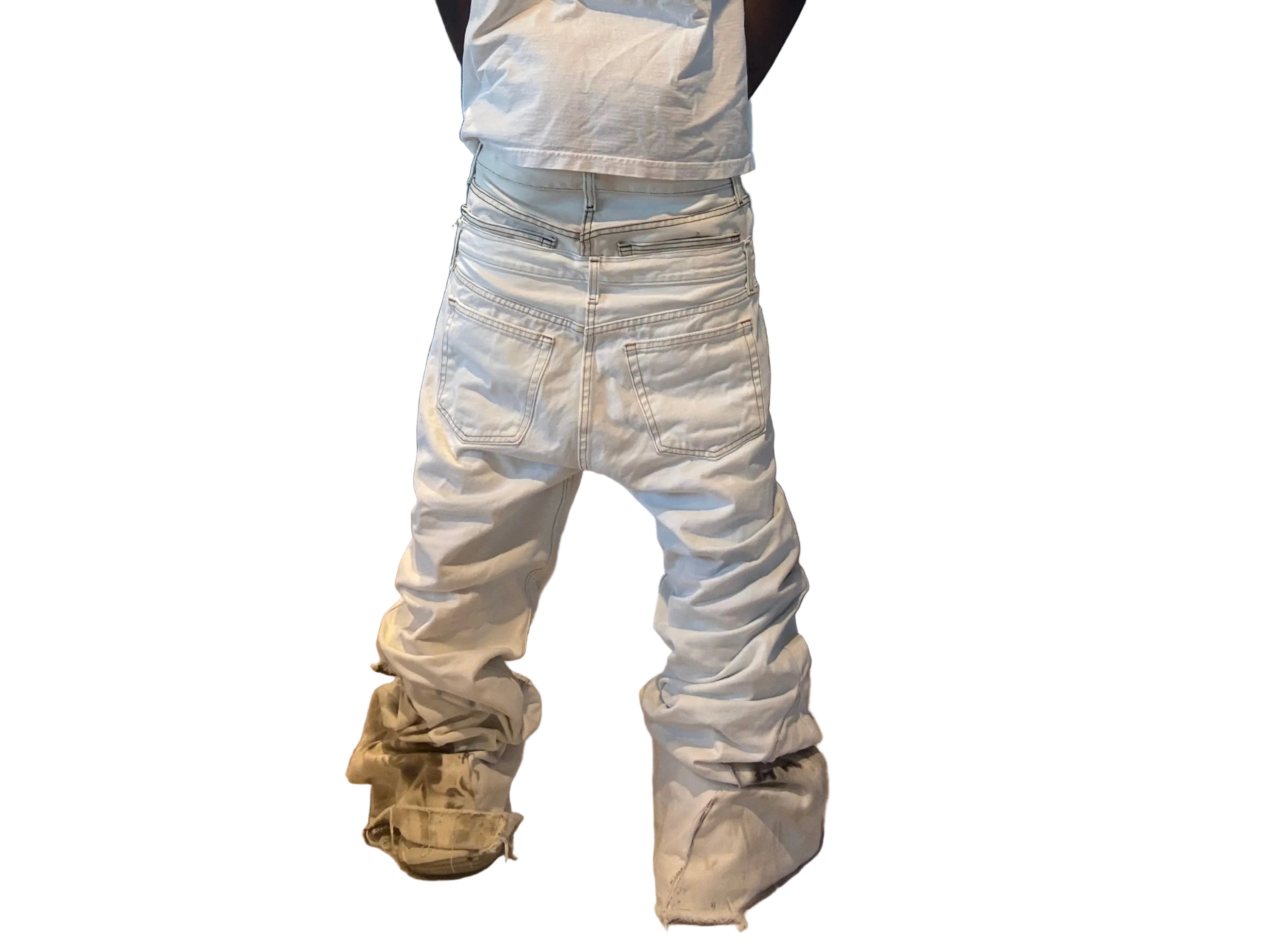 Double waisted Bleach Denim
