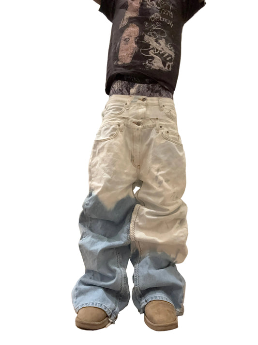 Bleach Double Waisted Denim