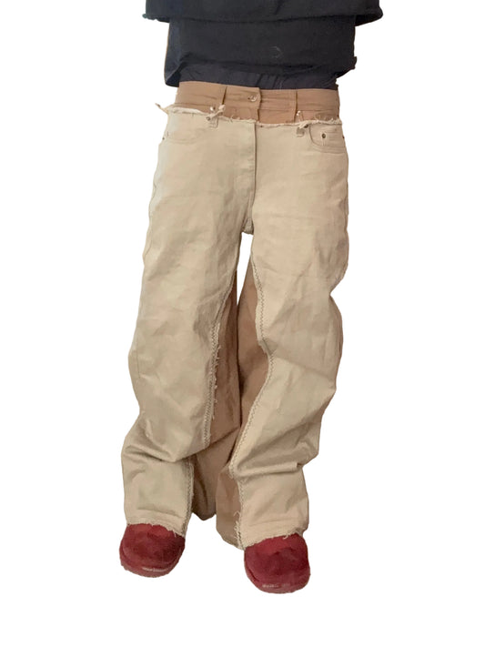 cut up double waisted flares