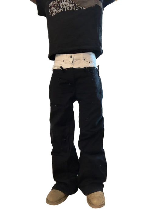 Cut up double waisted flares