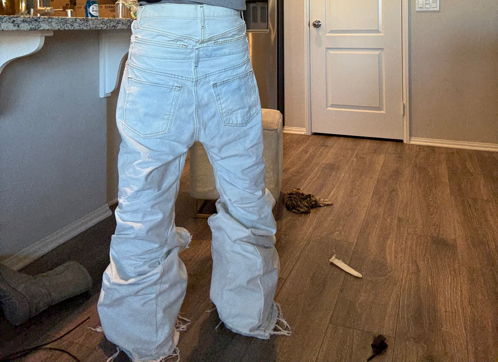 double waist bleach flares