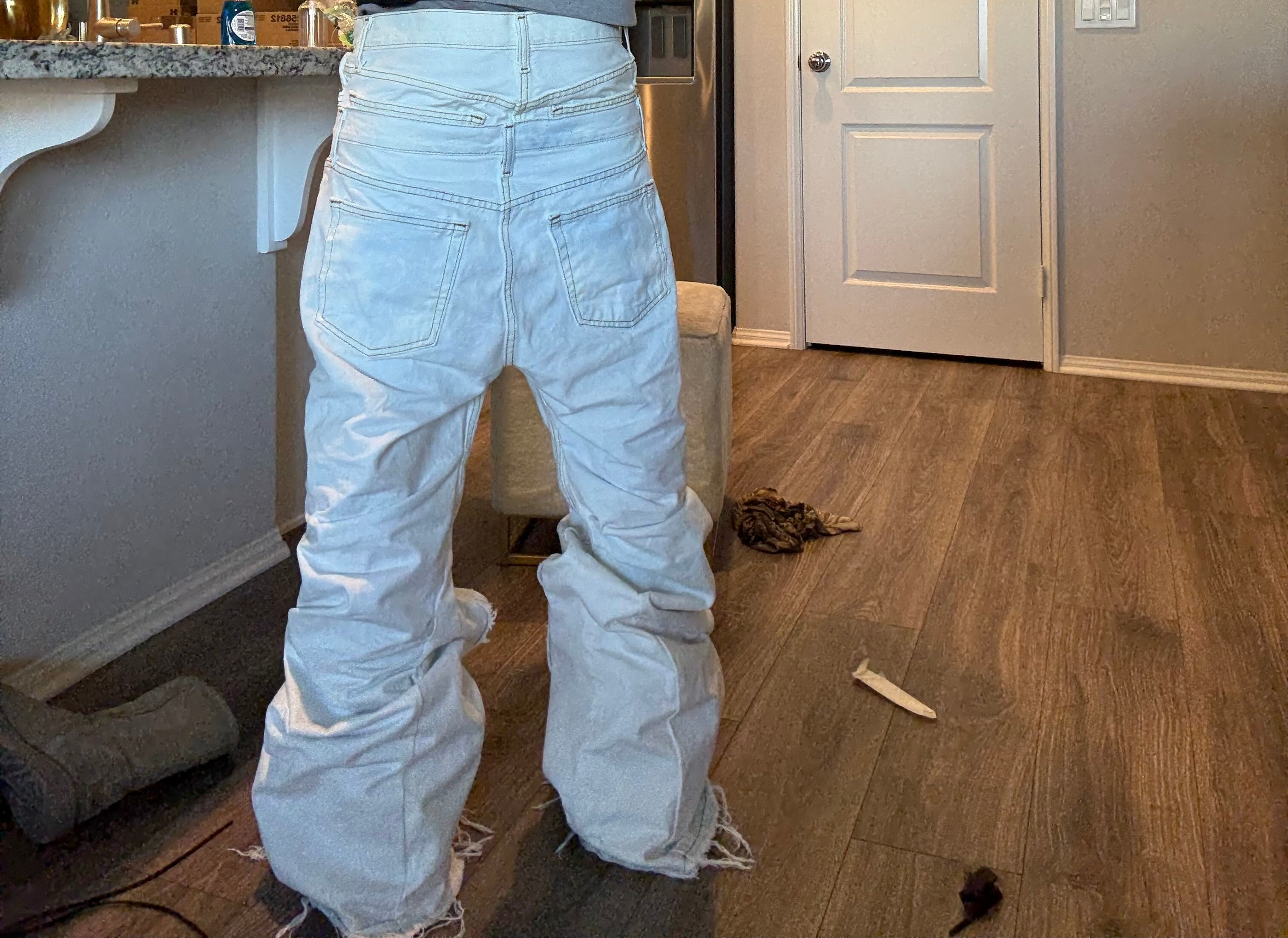 double waist bleach flares