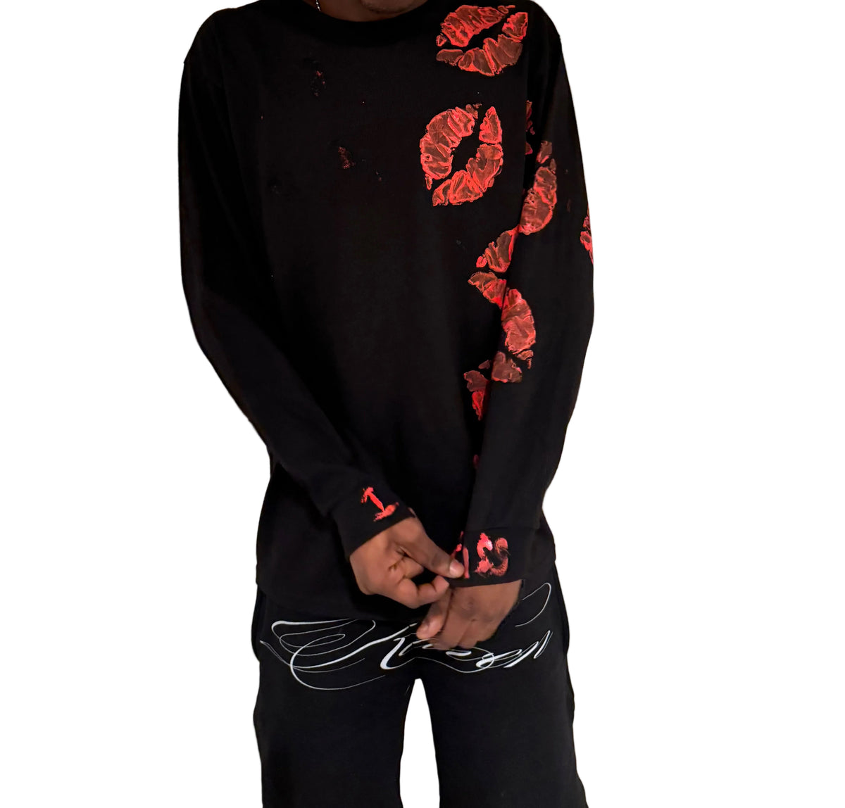 heavy weight long sleeve kiss mark shirt