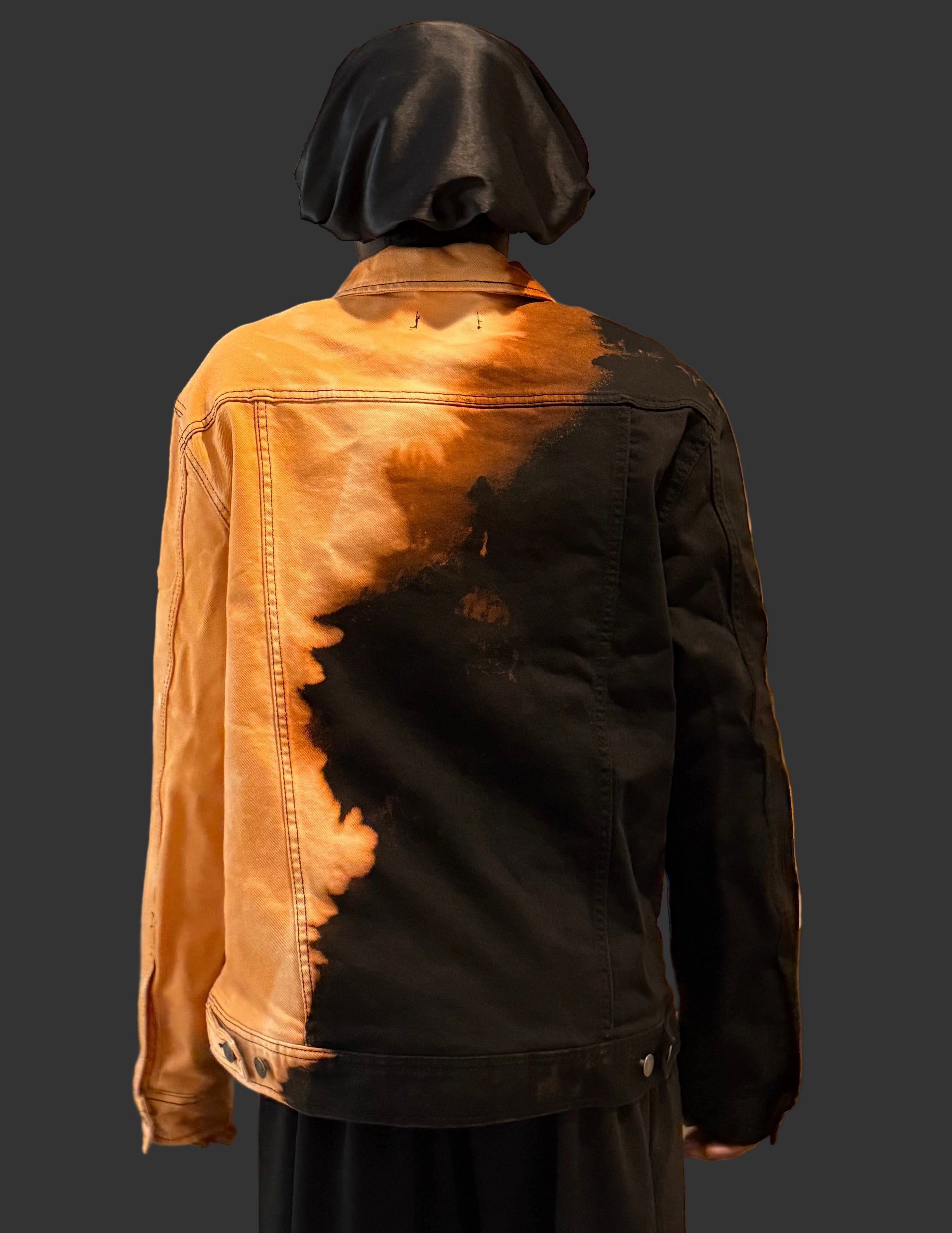 half bleach denim jacket