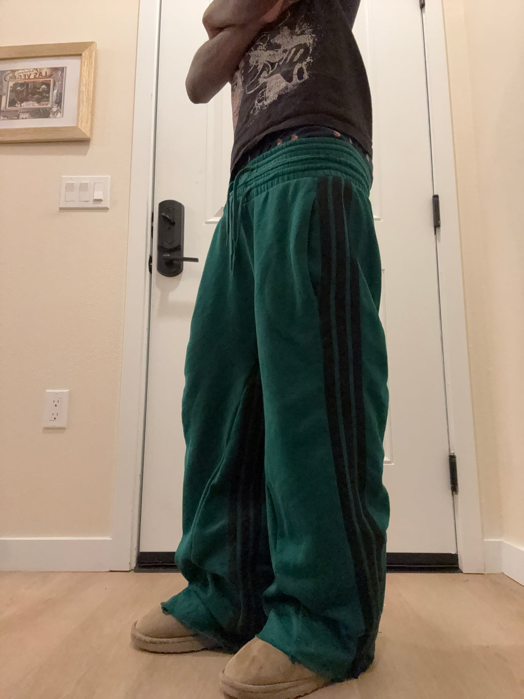 Double waisted flare adidas sweats