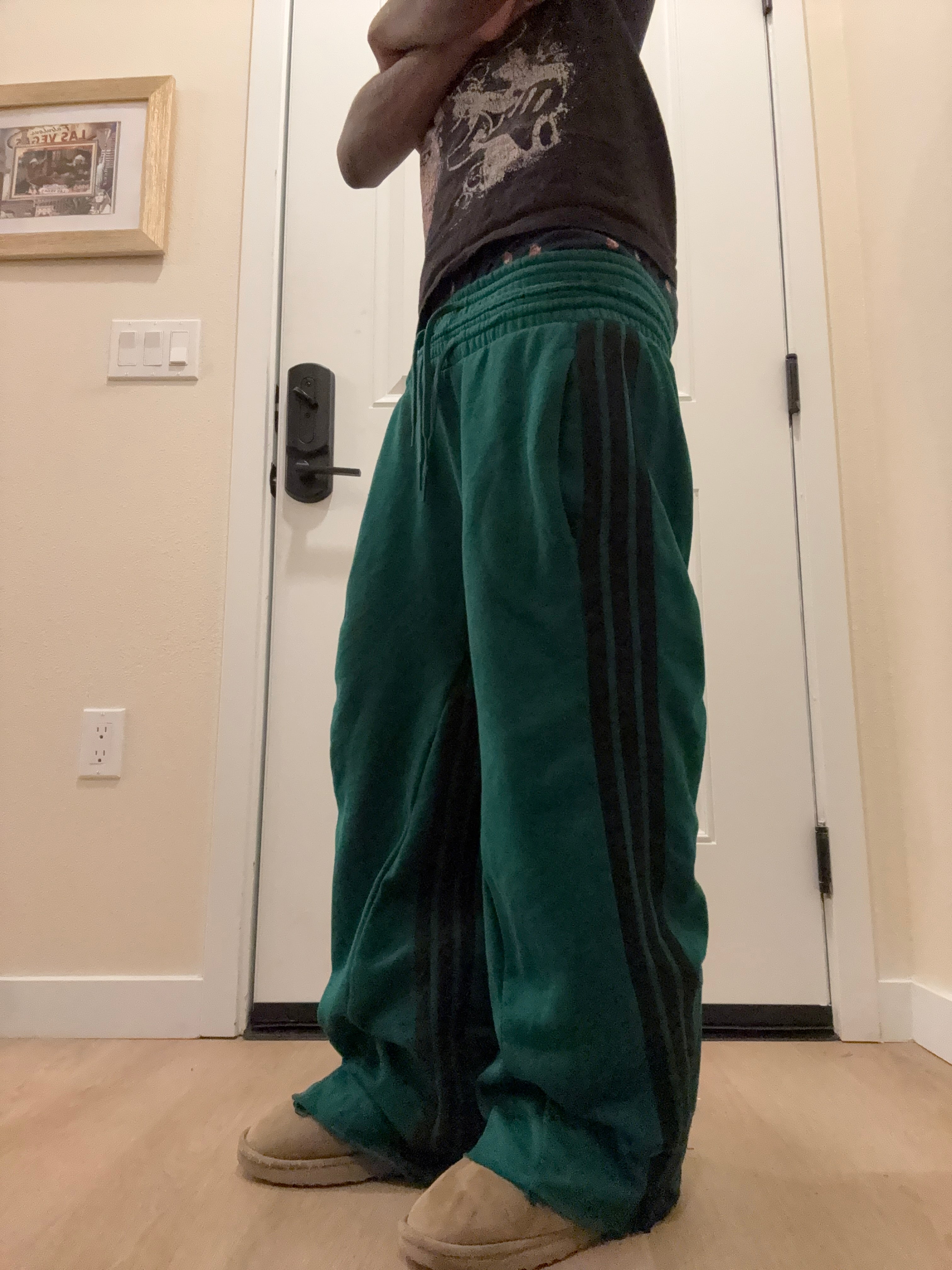 Double waisted flare adidas sweats