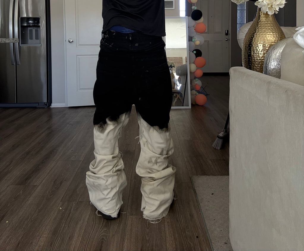 double waist bleach flares