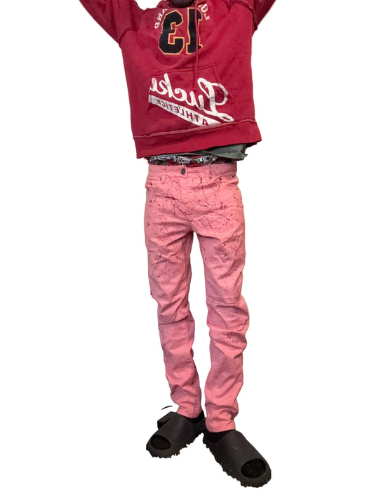 Pink Blood Marked Denim