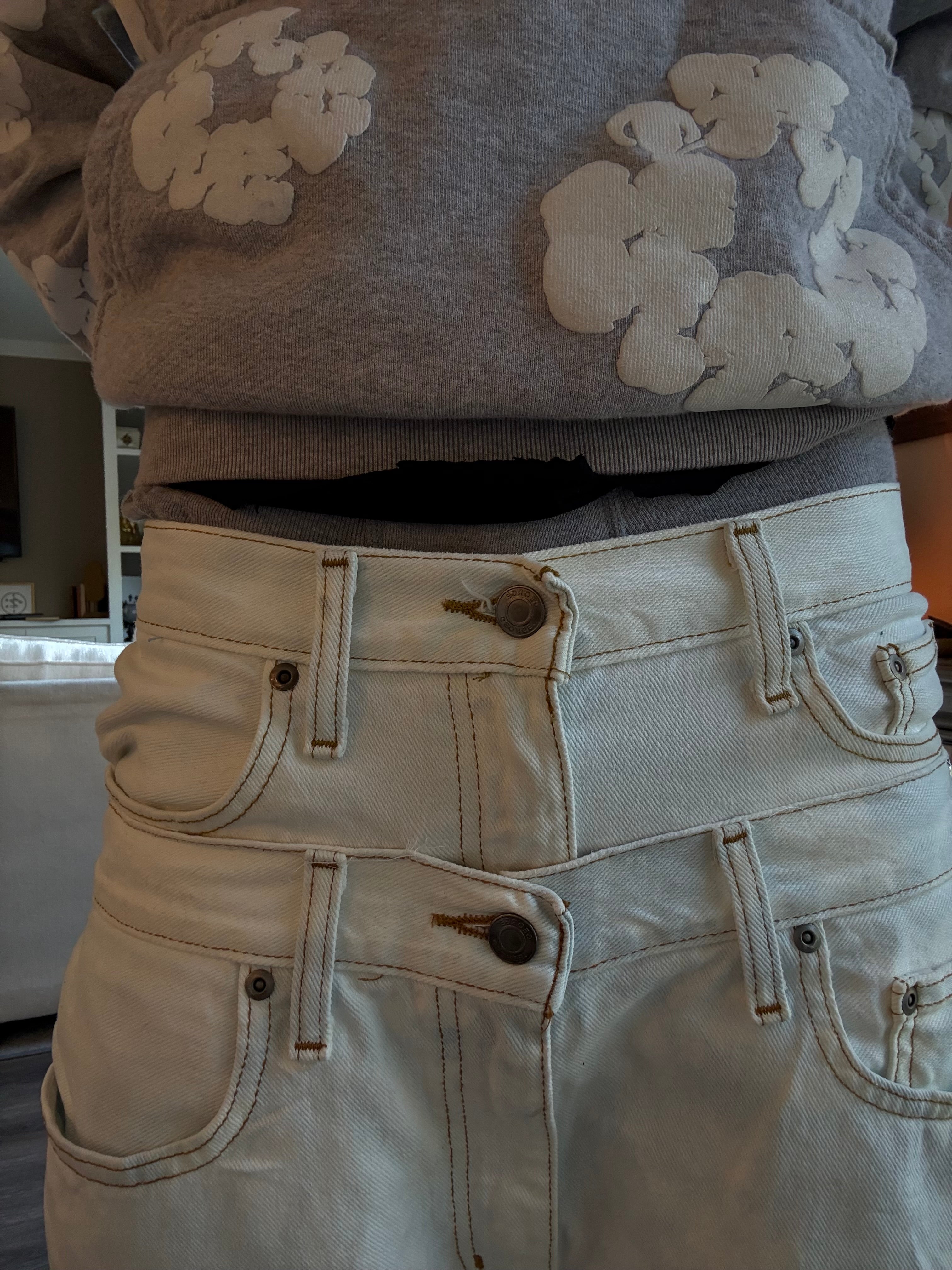 double waist bleach flares