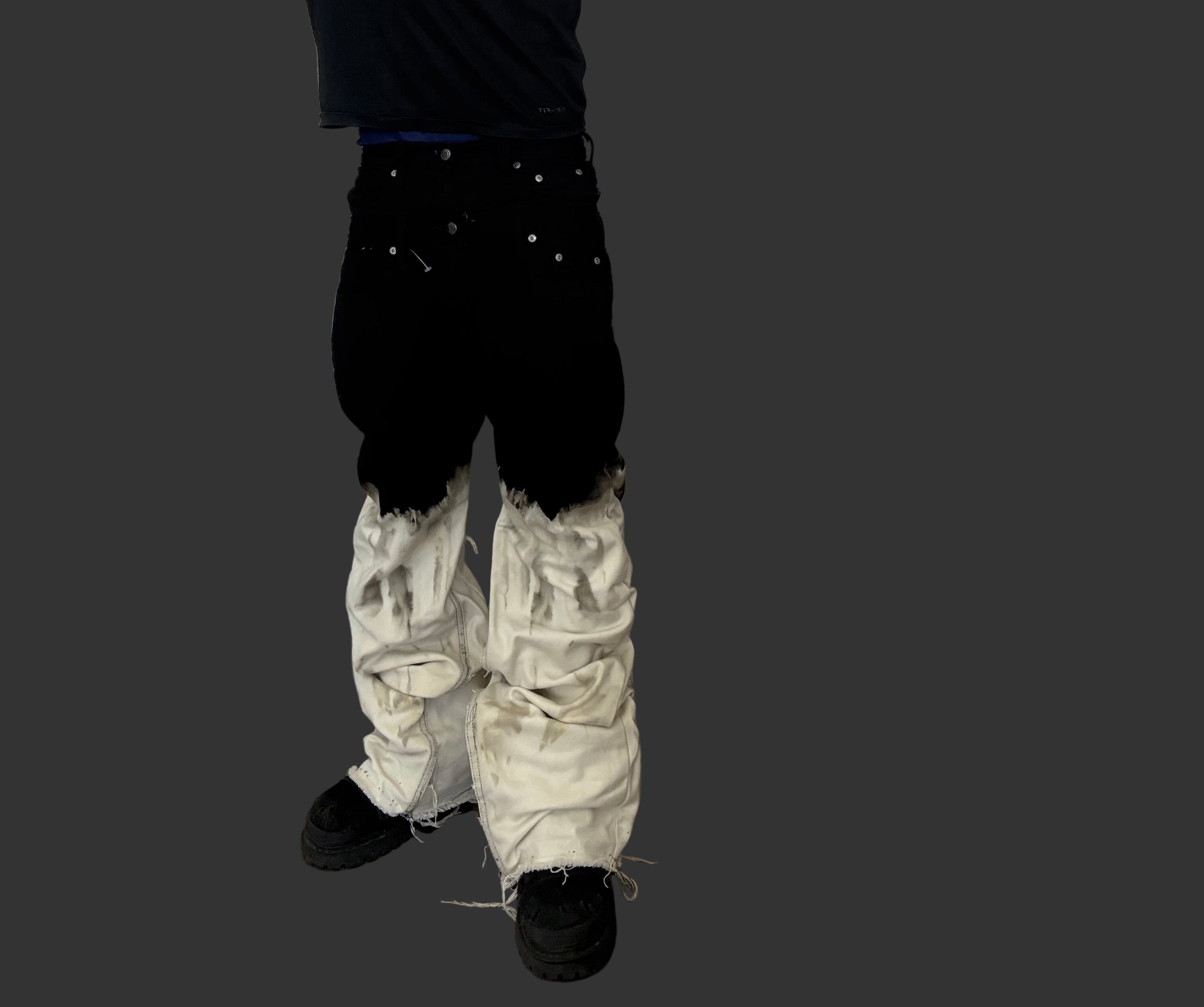 double waist bleach flares