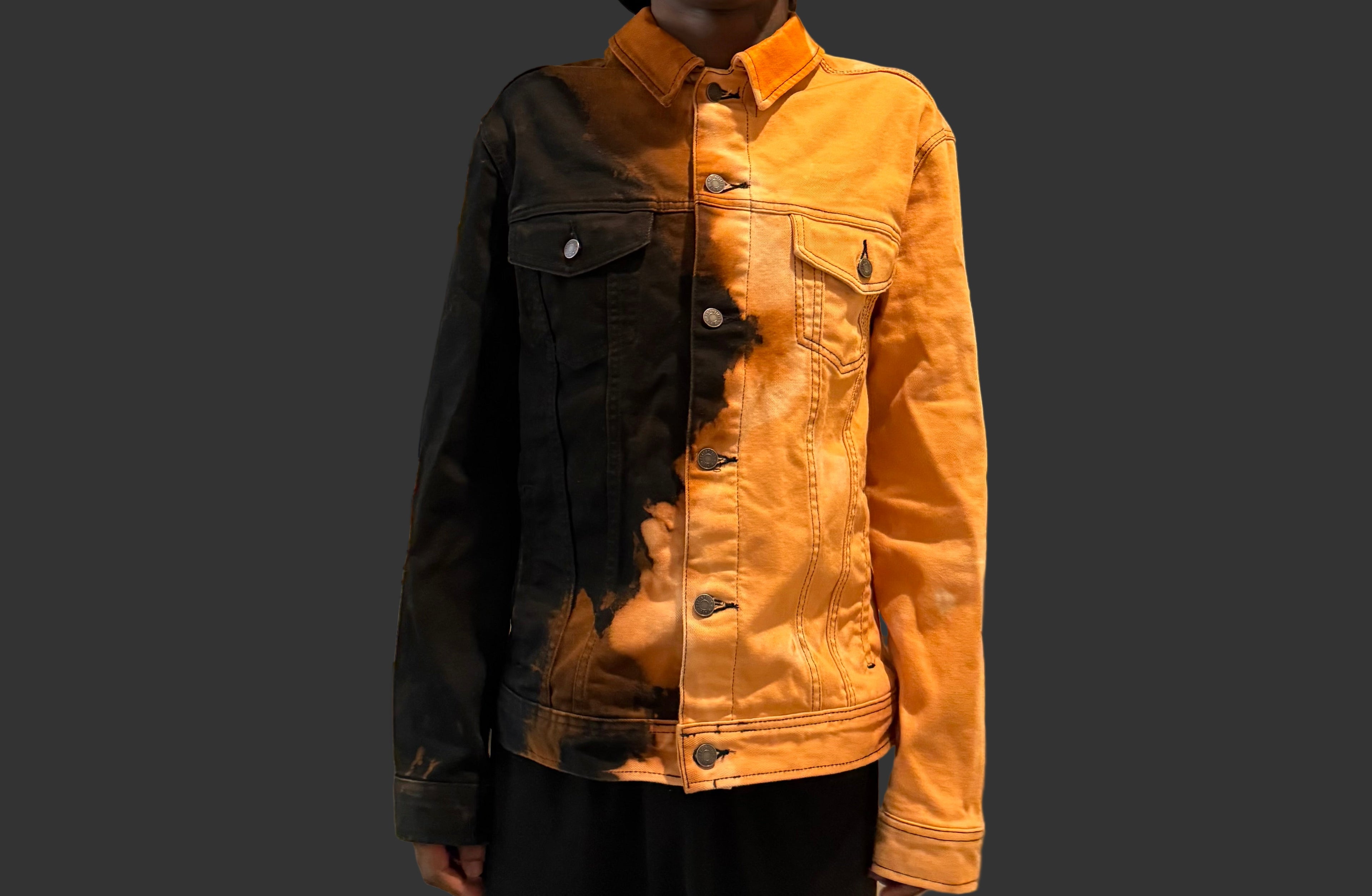 half bleach denim jacket