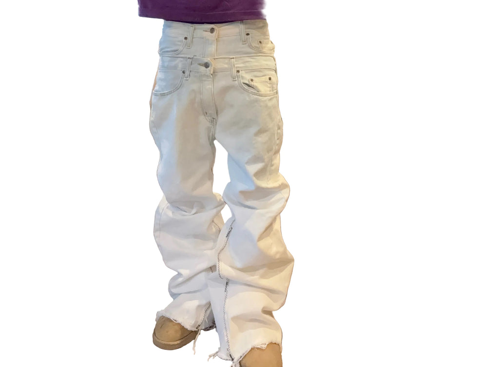 Double waisted bleach flares