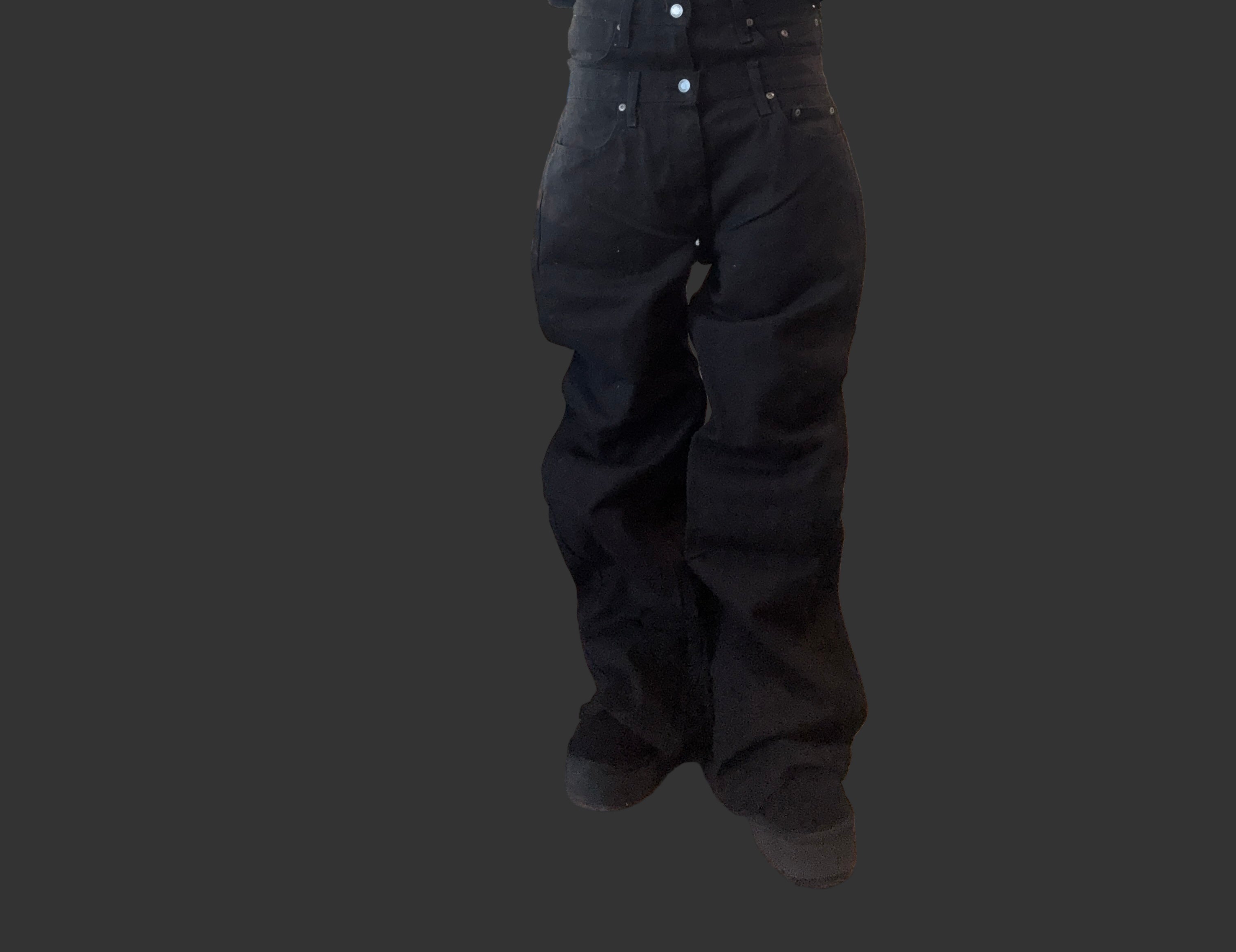 double waist black flares