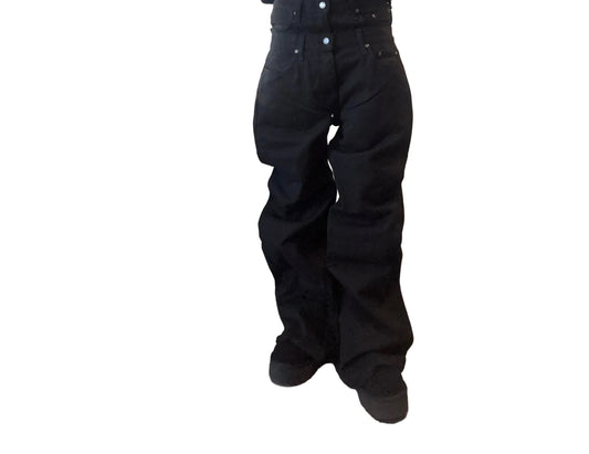 Double Waist Black Denim