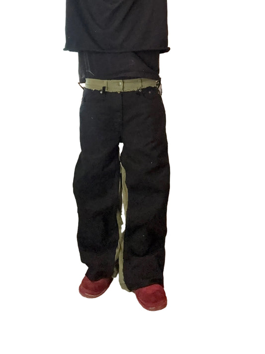 Double Waisted Flared Denim