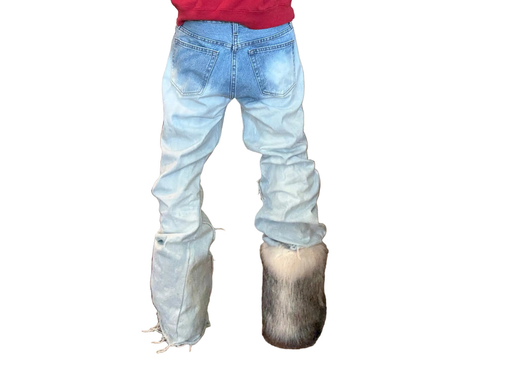 Flared Bleach Denim