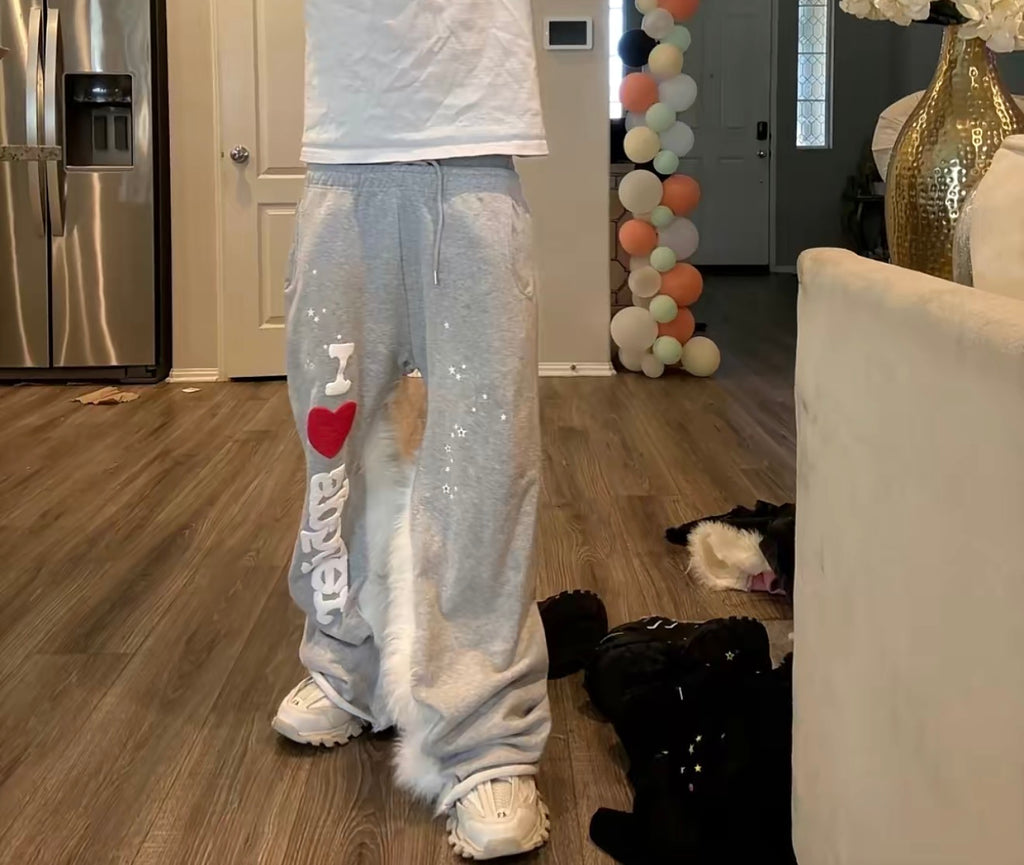 flared sp5der sweats