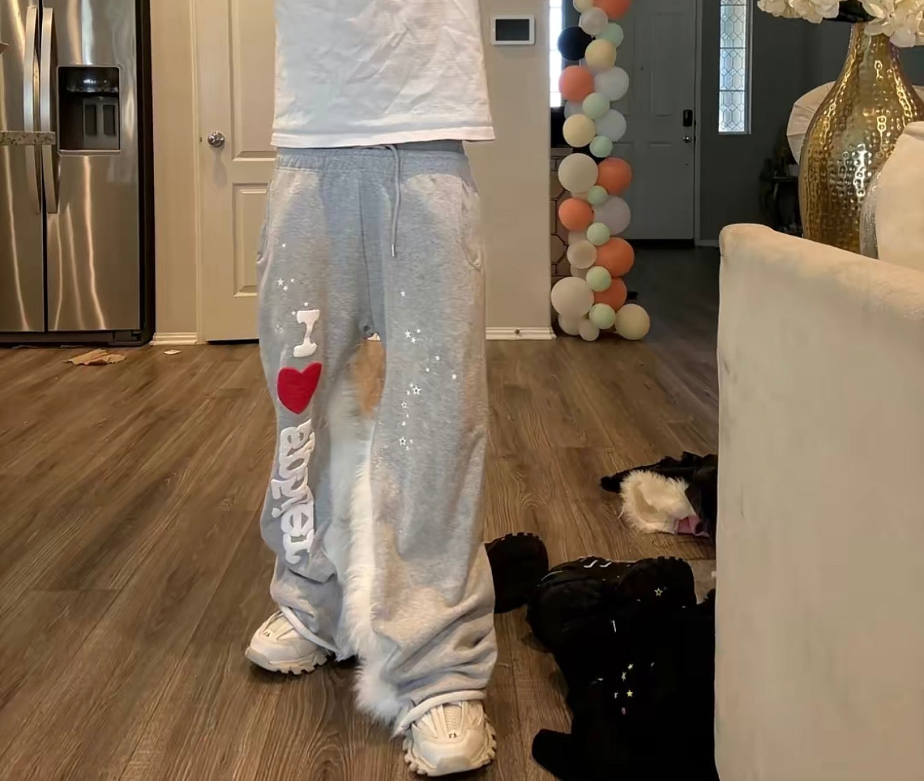 flared sp5der sweats